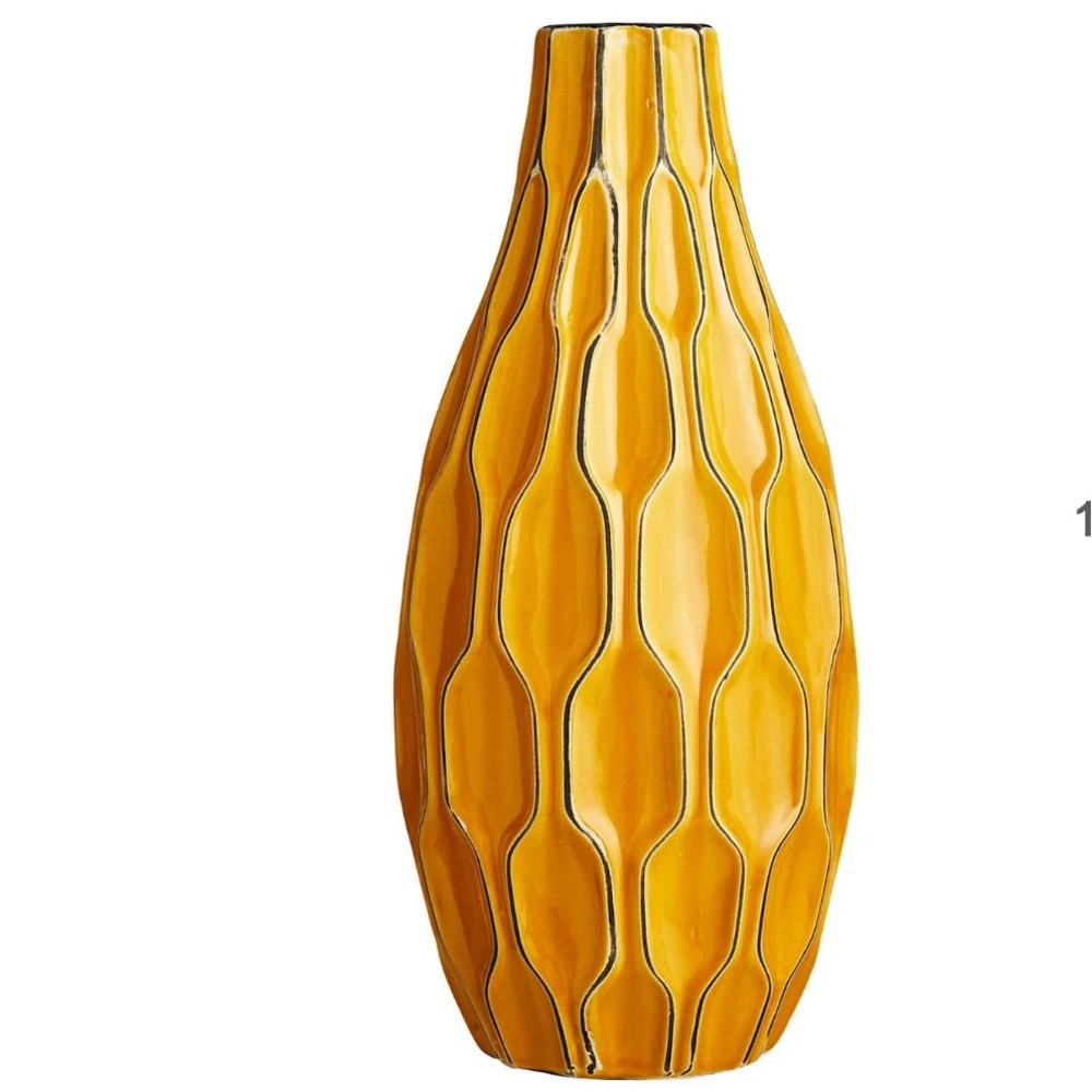 Katherine Yellow Ceramic Vase 15”